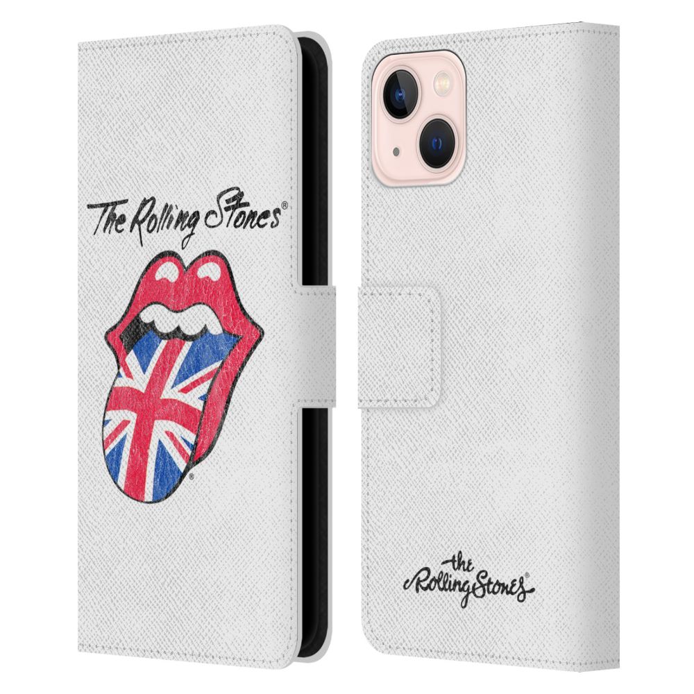 ROLLING STONES ローリングストーンズ (来日 35周年 記念 ) - UK Tongue レザー手帳型 / Apple iPhoneケース - PGS